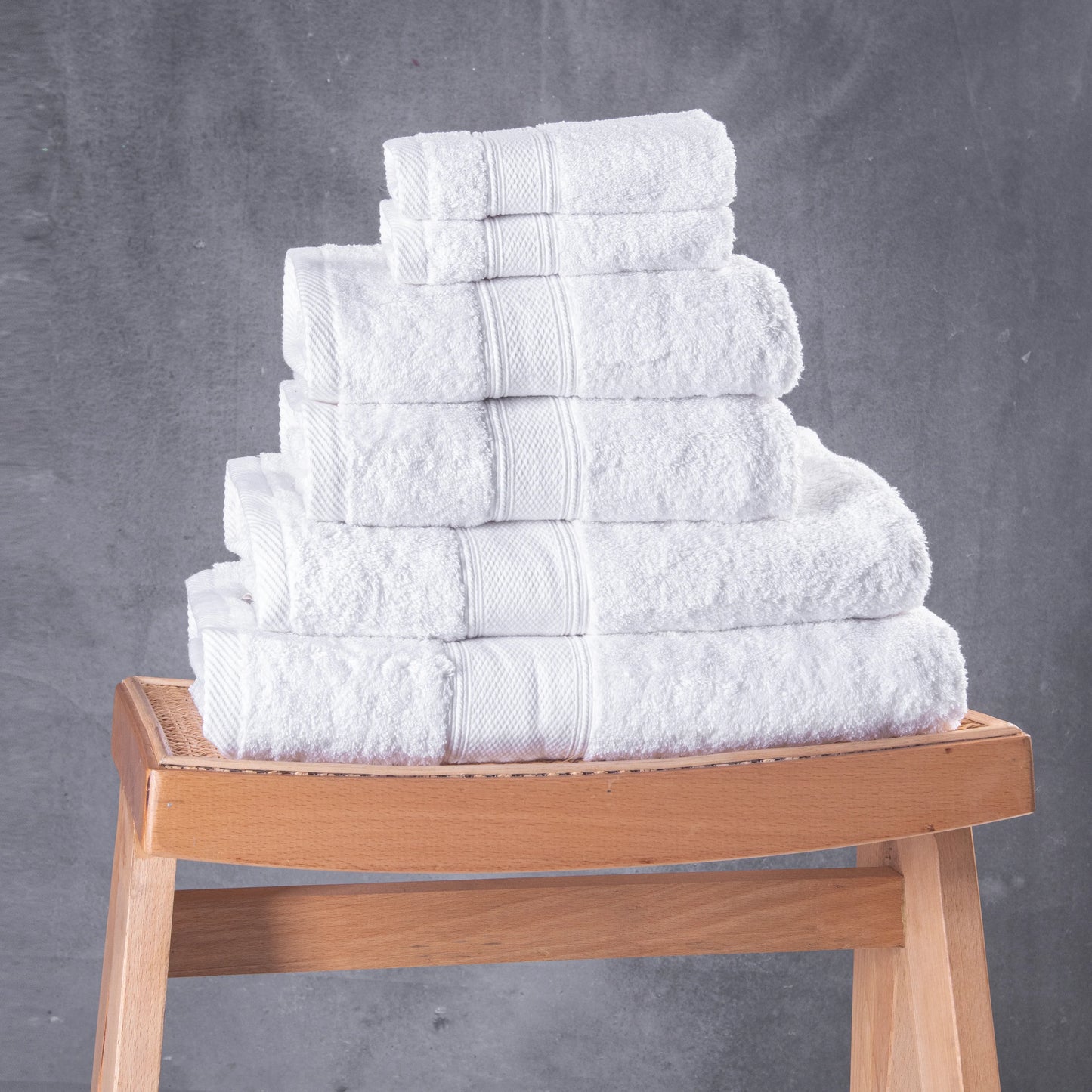 Set Of 6 Plain Towels 600 GSM