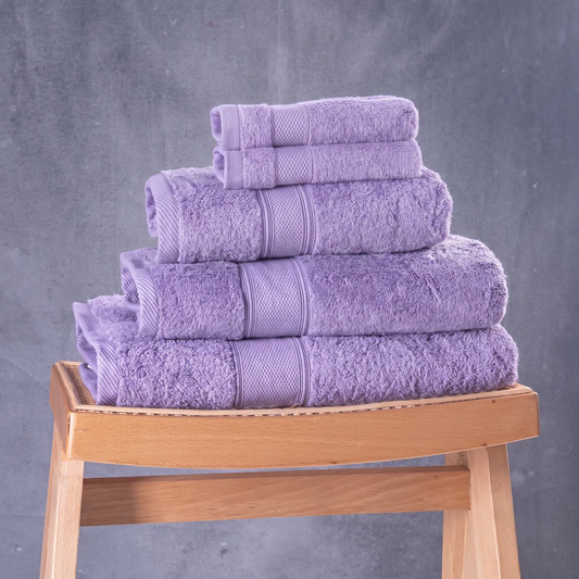 Set Of 5 Plain Towels 600 GSM