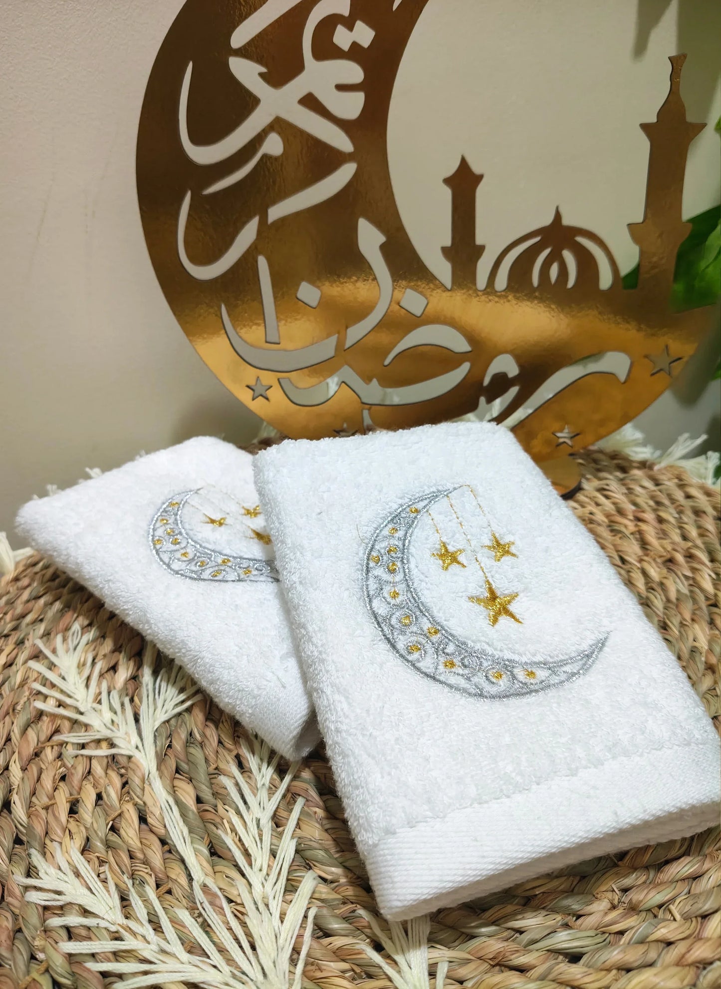 Ramdan Embroidered Towel 600 GSM- Pack Of 2 Towel