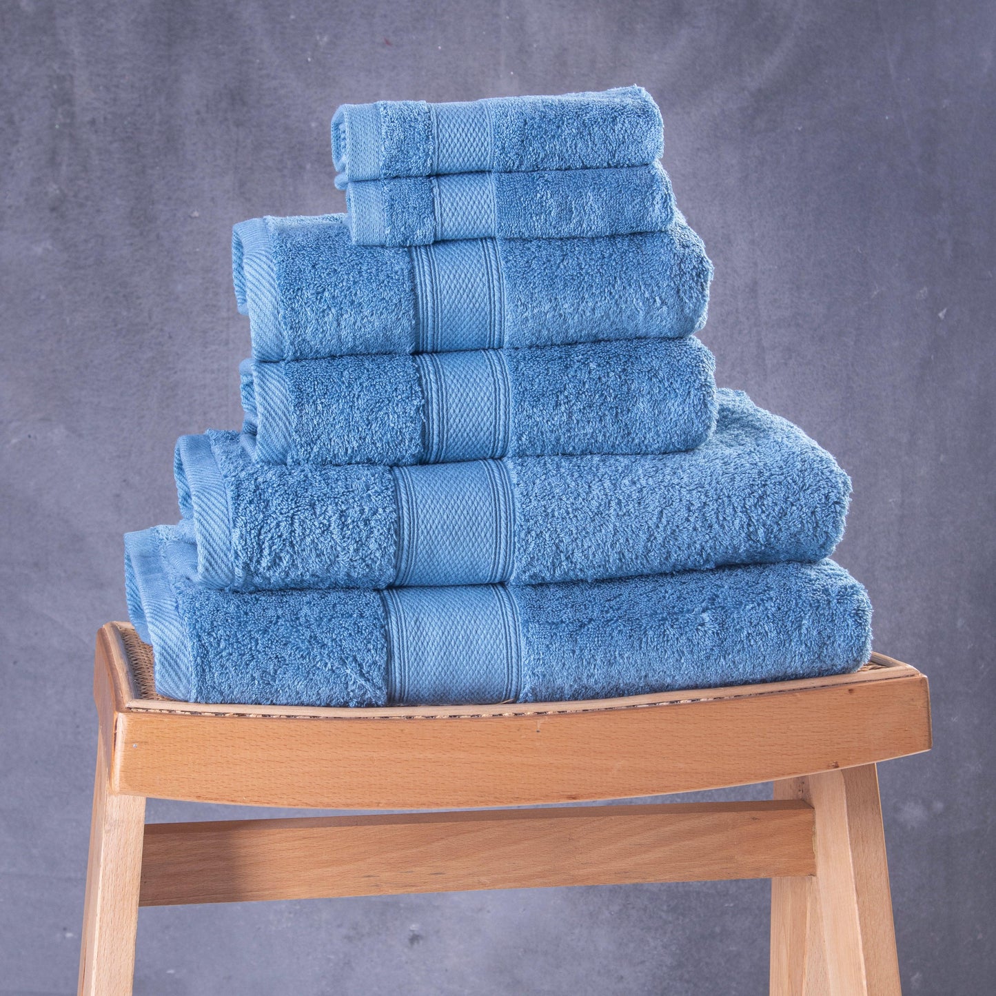 Set Of 6 Plain Towels 600 GSM