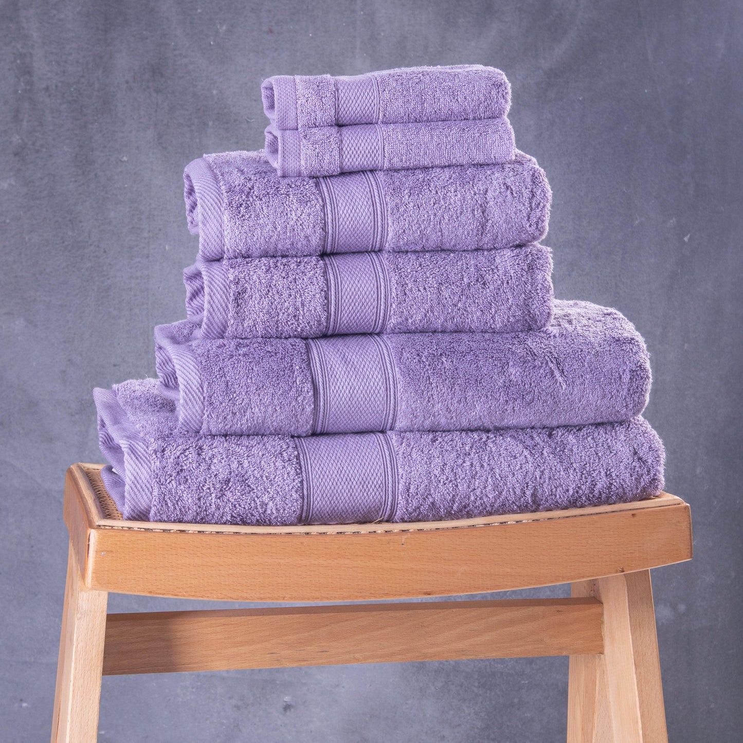 Set Of 6 Plain Towels 600 GSM