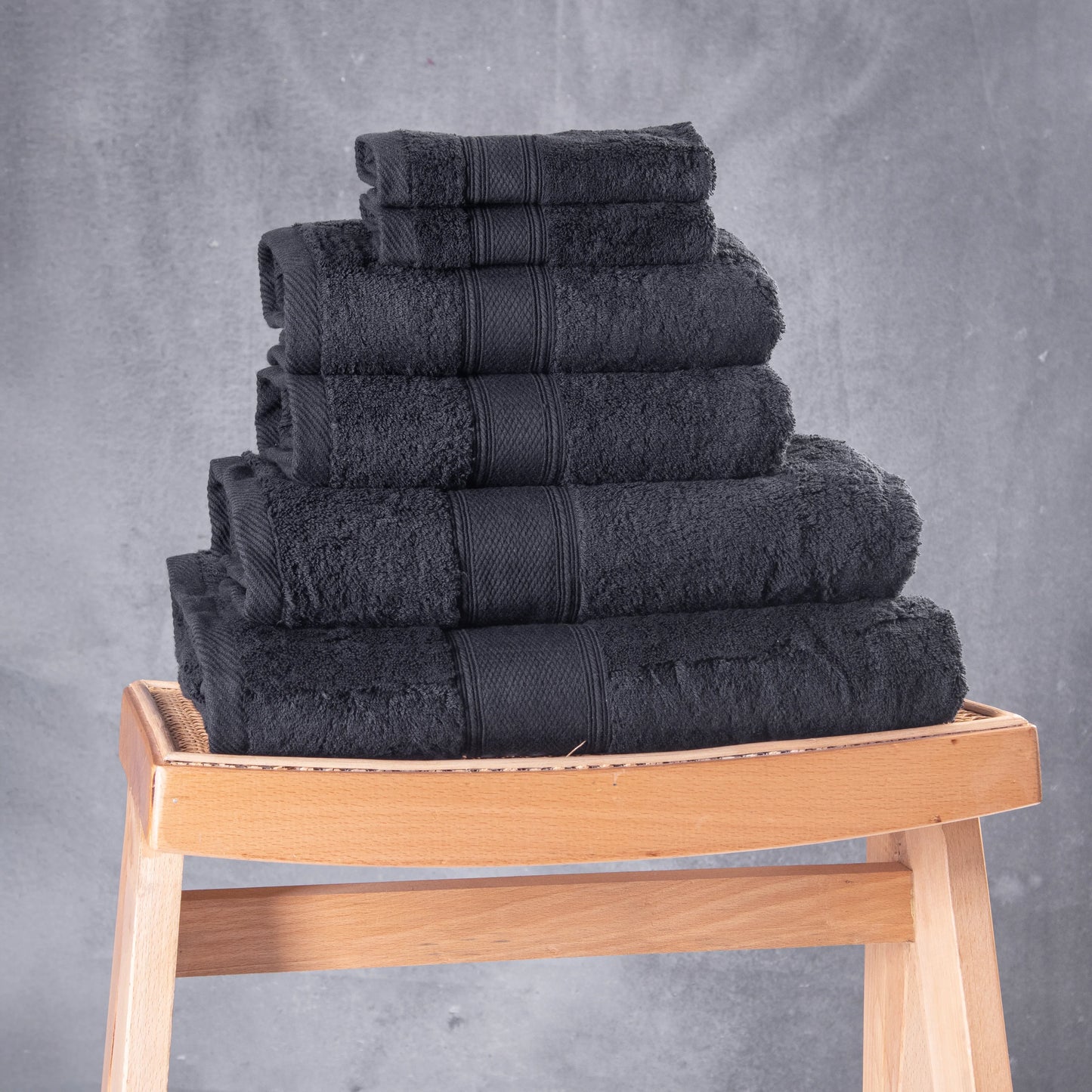 Set Of 6 Plain Towels 600 GSM
