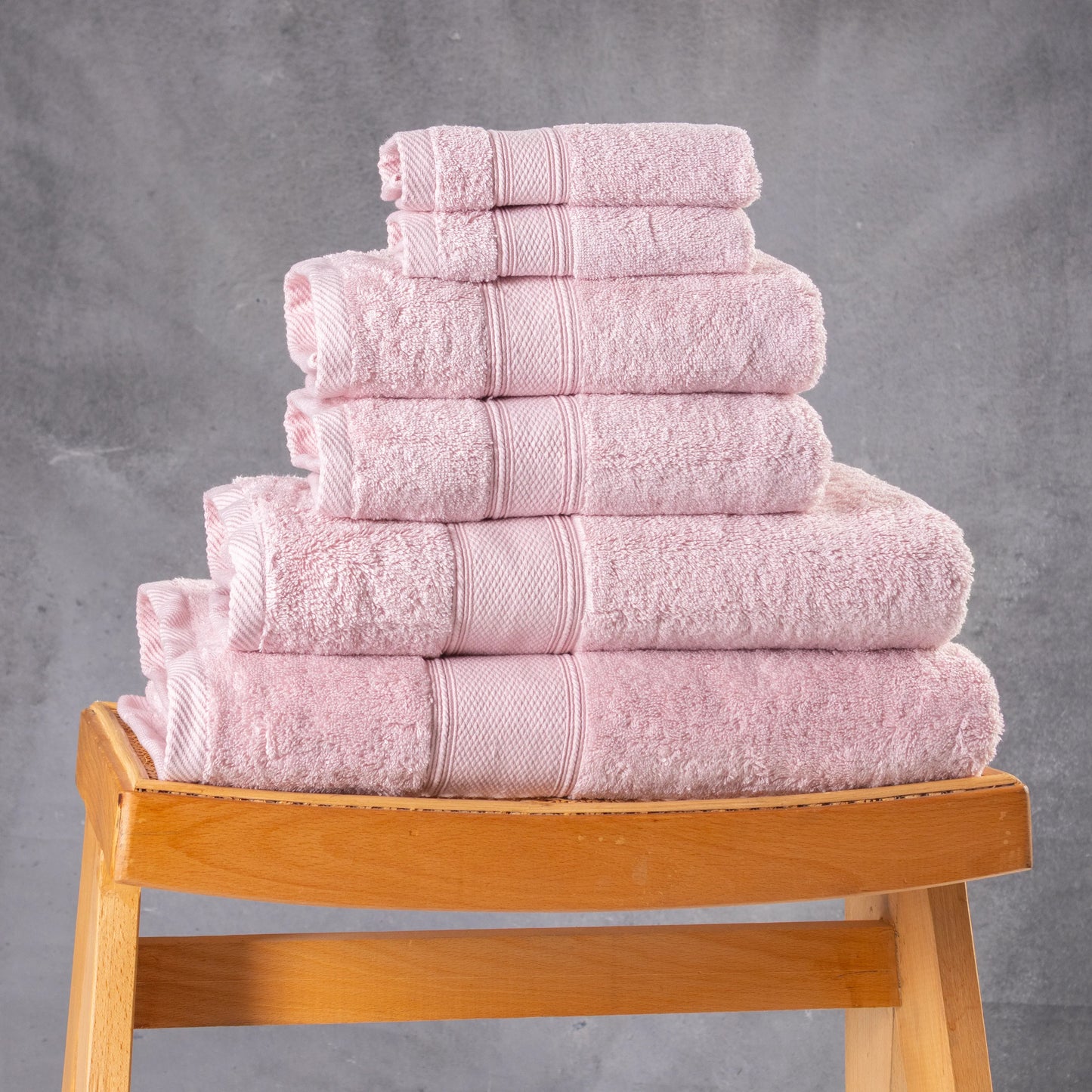 Set Of 6 Plain Towels 600 GSM