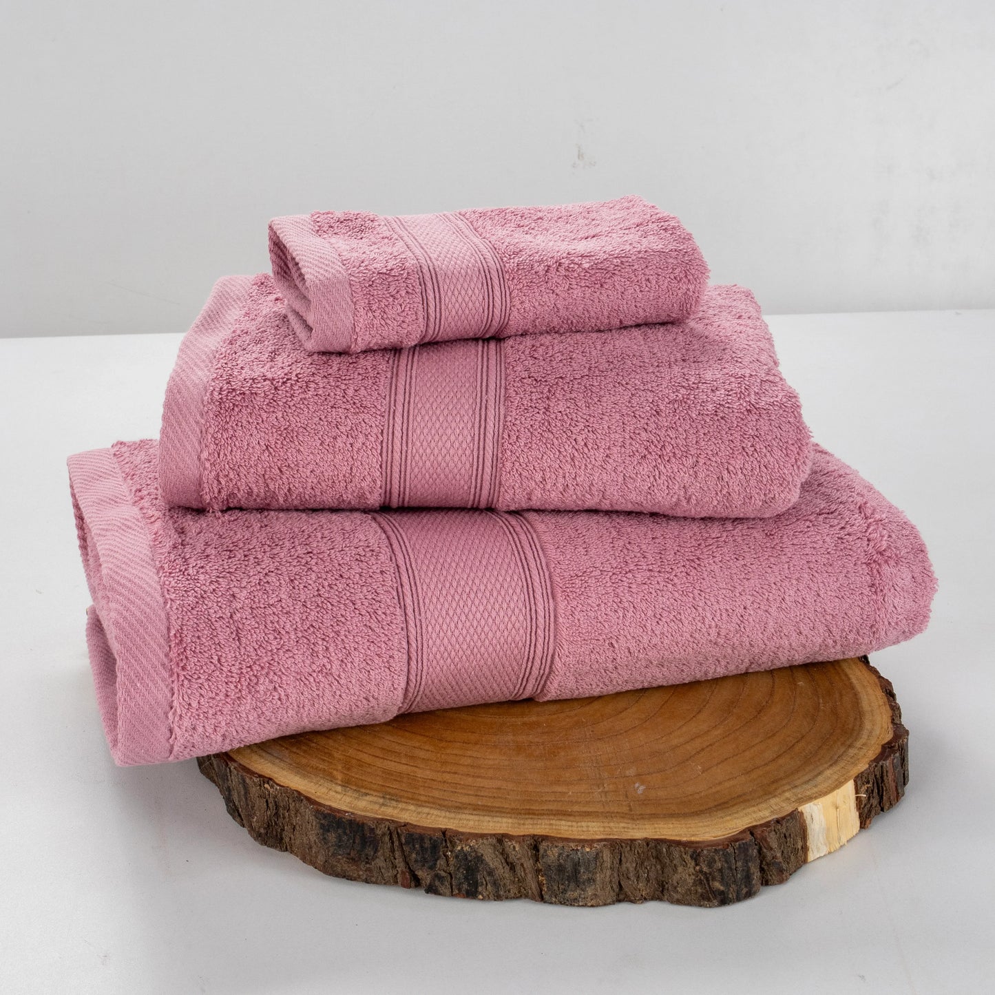 Set Of 3 Plain Towels 600 GSM