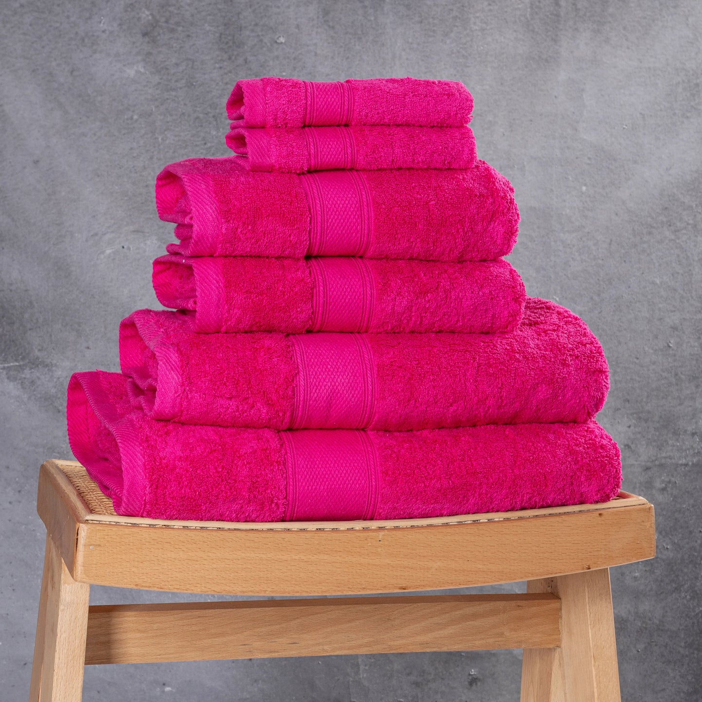 Set Of 6 Plain Towels 600 GSM