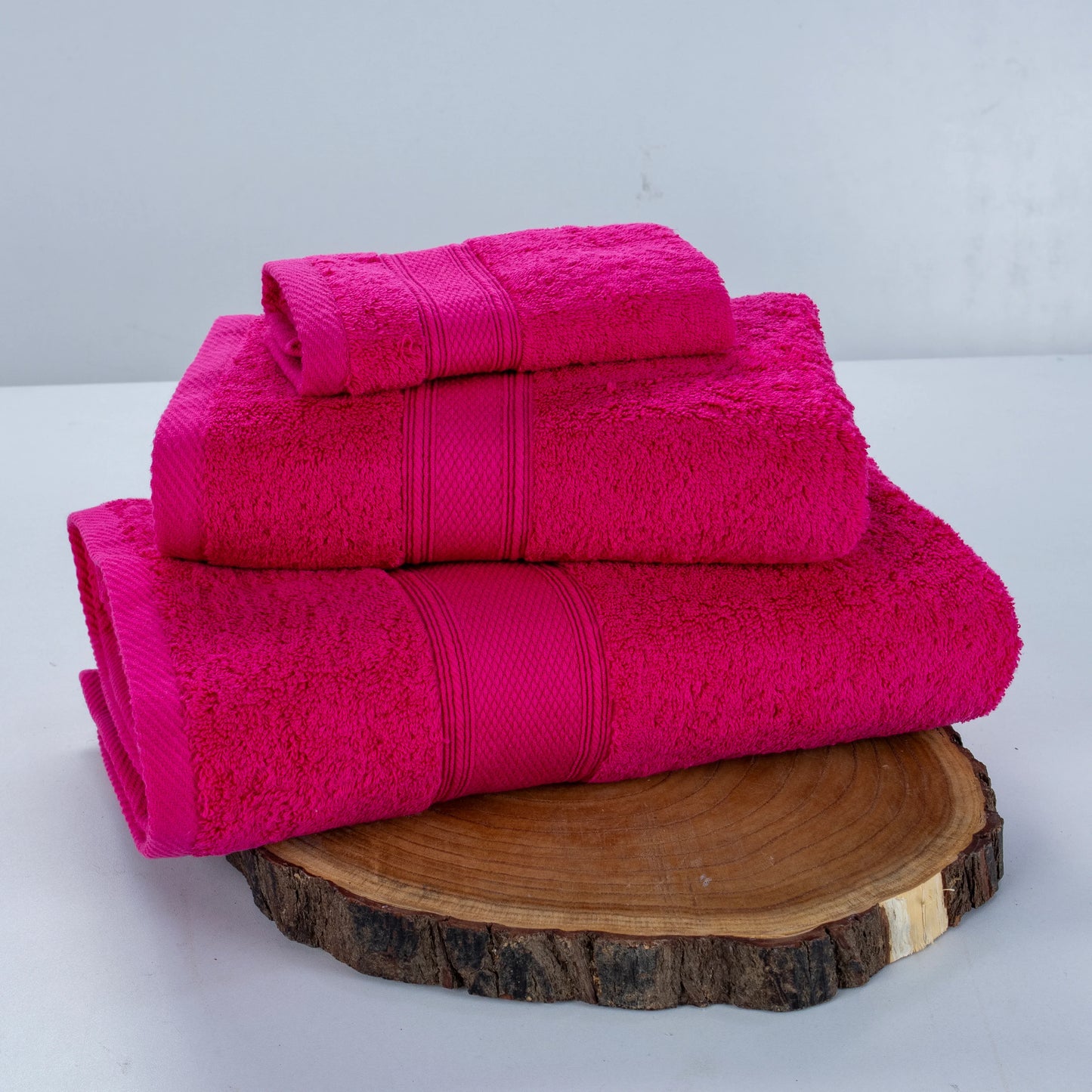 Set Of 3 Plain Towels 600 GSM