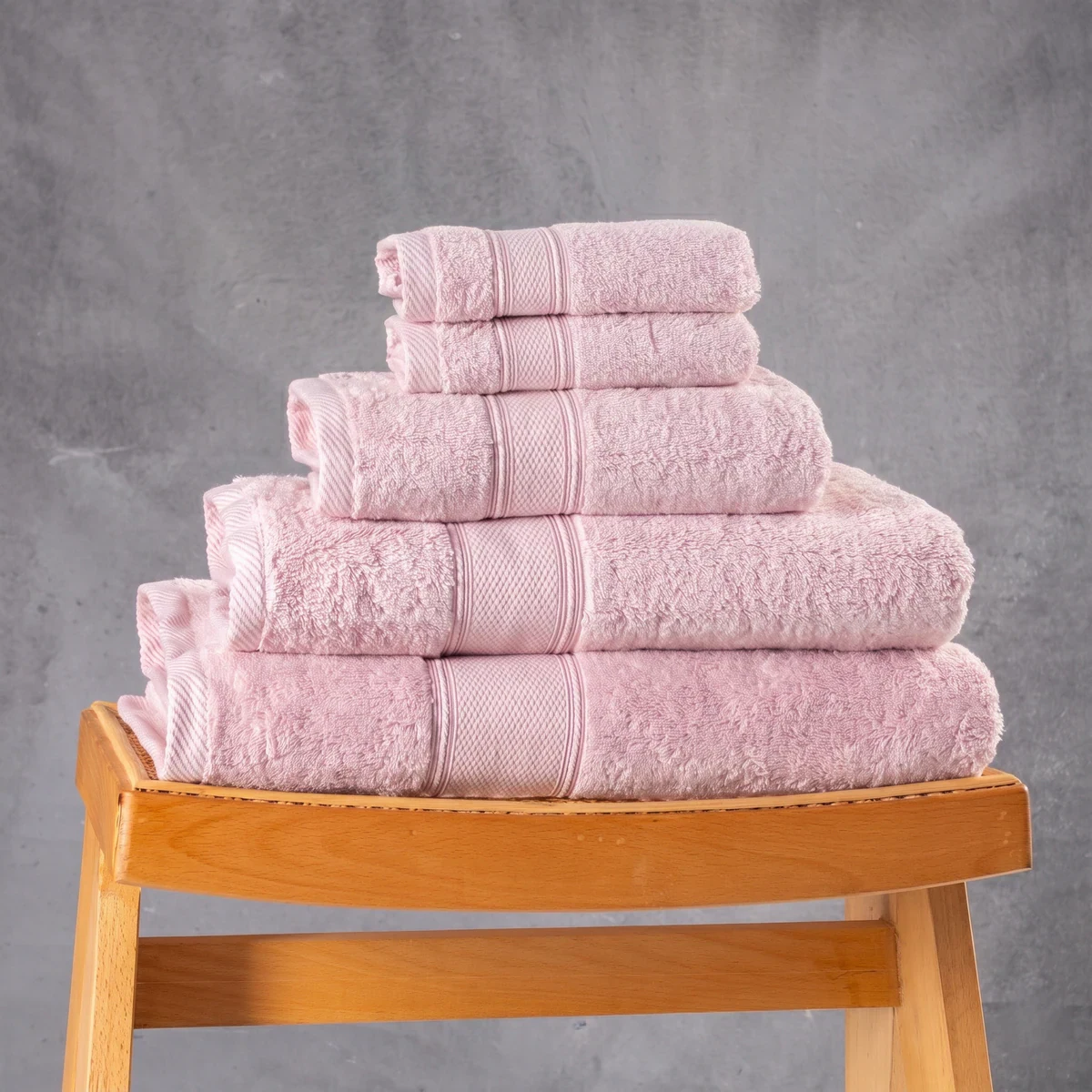Set Of 5 Plain Towels 600 GSM