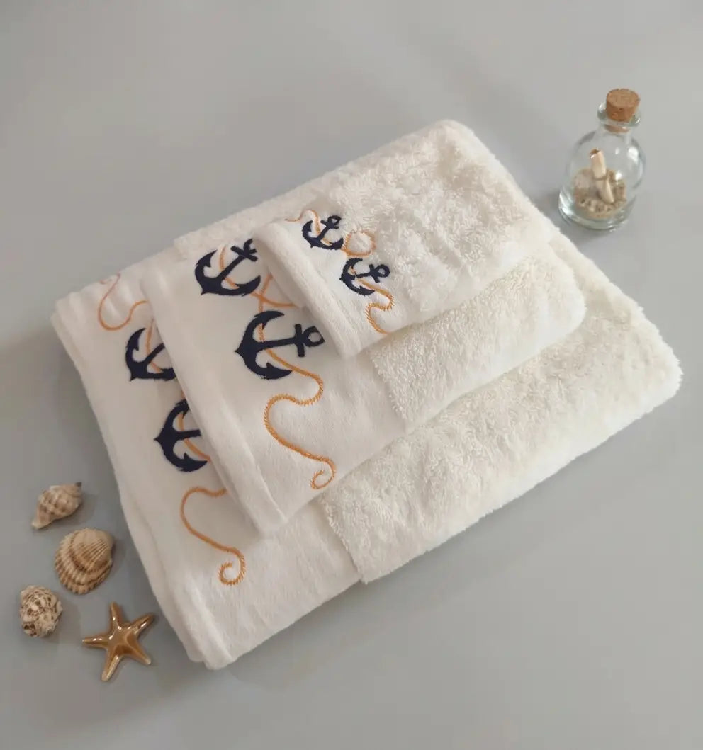 Set Of 3 Embroidered Towels 600 GSM - Summer Edition