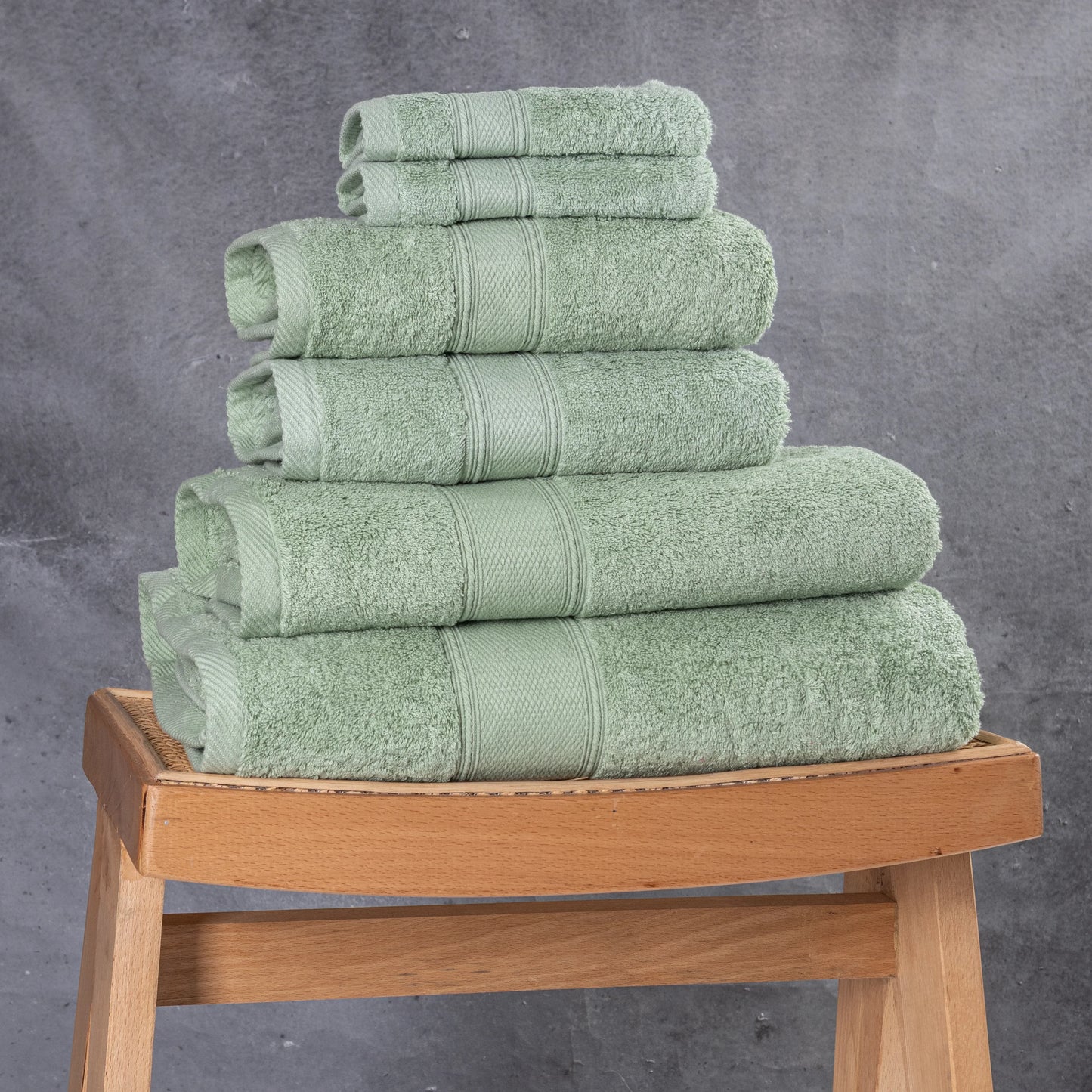 Set Of 6 Plain Towels 600 GSM