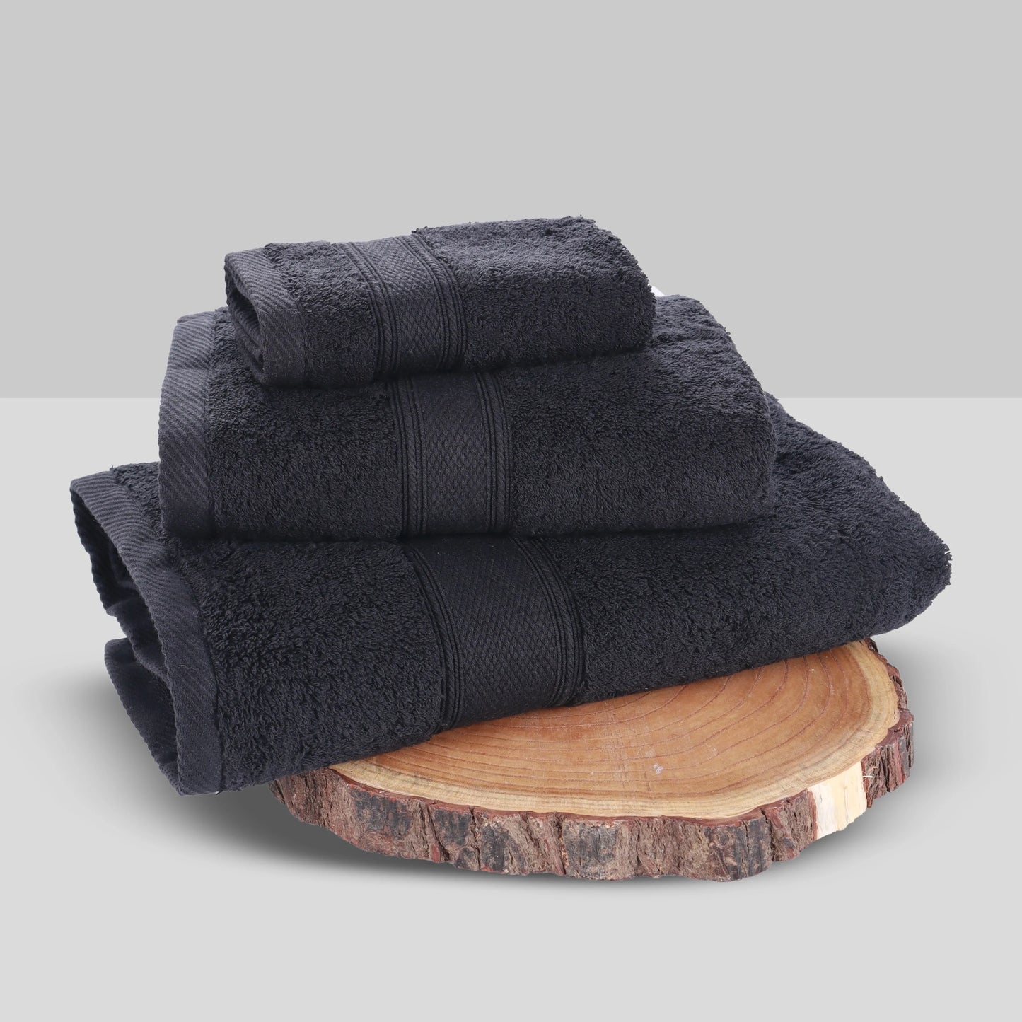 Set Of 3 Plain Towels 600 GSM