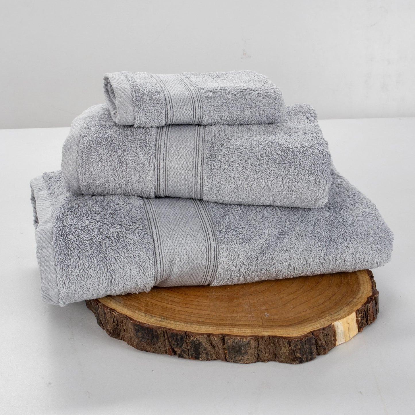Set Of 3 Plain Towels 600 GSM
